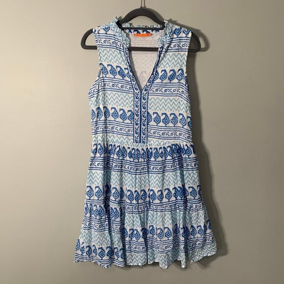 Oliphant cotton sleeveless boho flowy lightweight mini dress - Picture 1 of 10